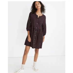 Madewell Cotton Flannel Raglan Dress